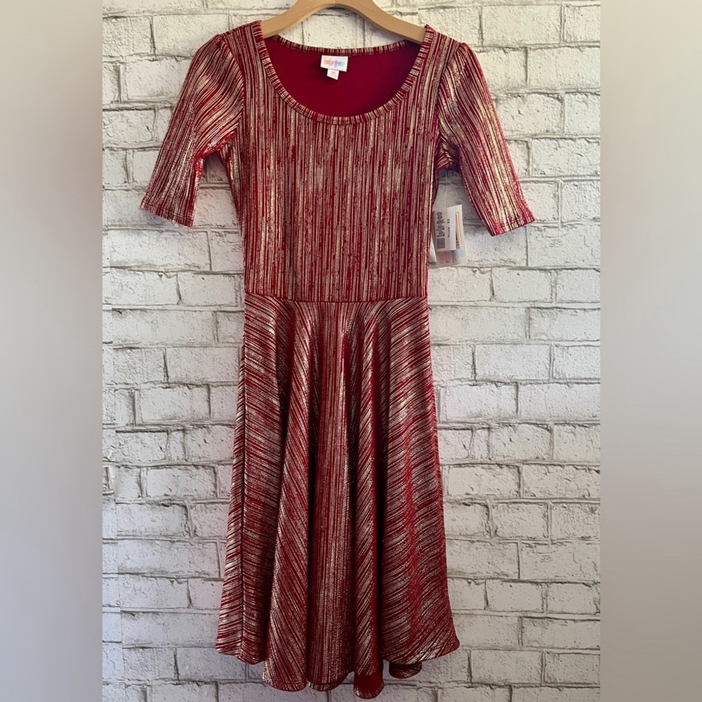 NWT Scoop Neck Mid Sleeve Dress Lularoe Elegant Nicole Size XS